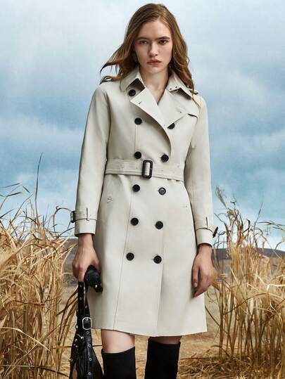 JAZZEVAR Trespassado Com Cinto Gabardina