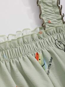 DAZY 卡通圖案褶邊吊帶睡裙