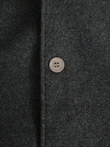 Manfinity Homme Men Lapel Neck Single Breasted Overcoat - Dark Grey - View 3
