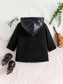 Baby Boys' Patchwork Hooded Woolen Jacket