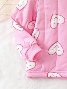 Chica Joven Conjunto de pijama con estampado de corazón - Rosa - Ver 3