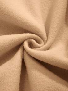 SHEIN EZwear Hơn Bản in hình khẩu hiệu & con bướm Áo pull ấm áp - Màu Khaki - Xem 5