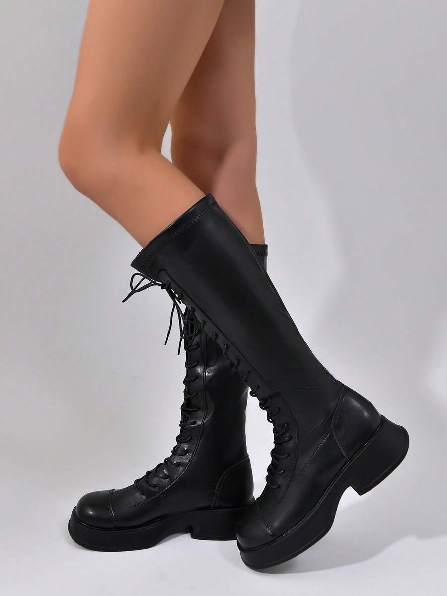 女性時尚靴子 - 黑色 - 查看 1