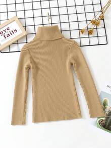 Tween Boy Turtleneck Ribbed Knit Sweater