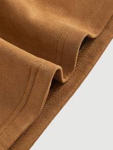 SHEIN MOD 雙排釦雙口袋洋裝無襯衫 - 棕色 - 查看 4