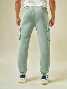 In My Nature 男士字母圖案側翻蓋口袋腰部抽繩戶外衛褲 - 綠色 - 查看 2