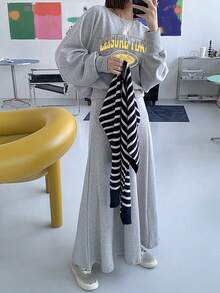 DAZY 字母圖案蝙蝠袖套頭衫&半身裙