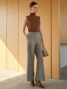 Anewsta Wide Leg Pants - Grey - View 4