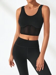 Lifespree Solid High Stretch Sports Set - Black - View 5