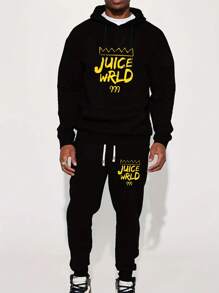 Conjuntos para hombre Cordón Bolsillo Letras Frase Casual - Negro - Ver 1