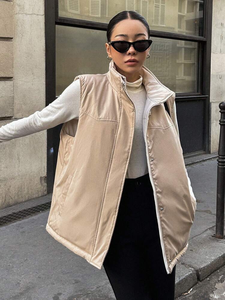 Zip Up Vest Coat, Winter Women Clothes, Padded Coat Women Jacket