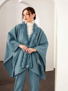 Modelyn Trang trí Fuzzy tay cánh áo & Quần - Màu xanh lam - Xem 6