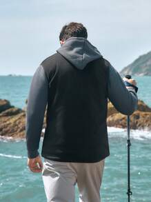 In My Nature Men 1pc Solid Zipper Pocket Outdoor Vest