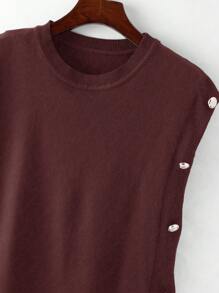 Manfinity Hypemode Lỏng lẻo Nam Có nút Áo len vest ( Áo sơ mi Không bao gồm ) - Màu Đỏ Sâu - Xem 5