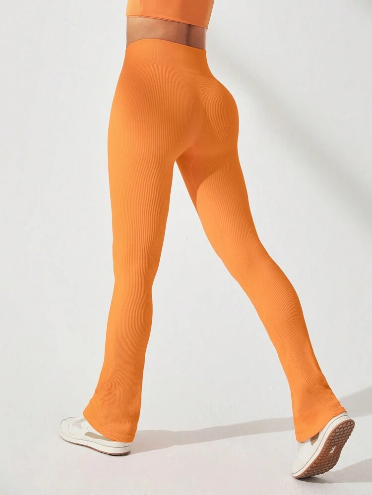 Solid Color Seamless Sweat-wicking Workout Leggings