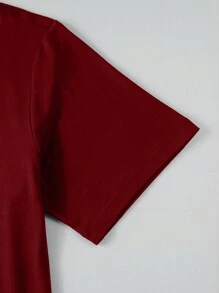 Manfinity Homme 男裝t恤(隨意剪裁) - 紅色 - 查看 4