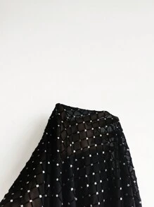Zolique Rhinestone Detail Contrast Mesh Top - Black - View 6
