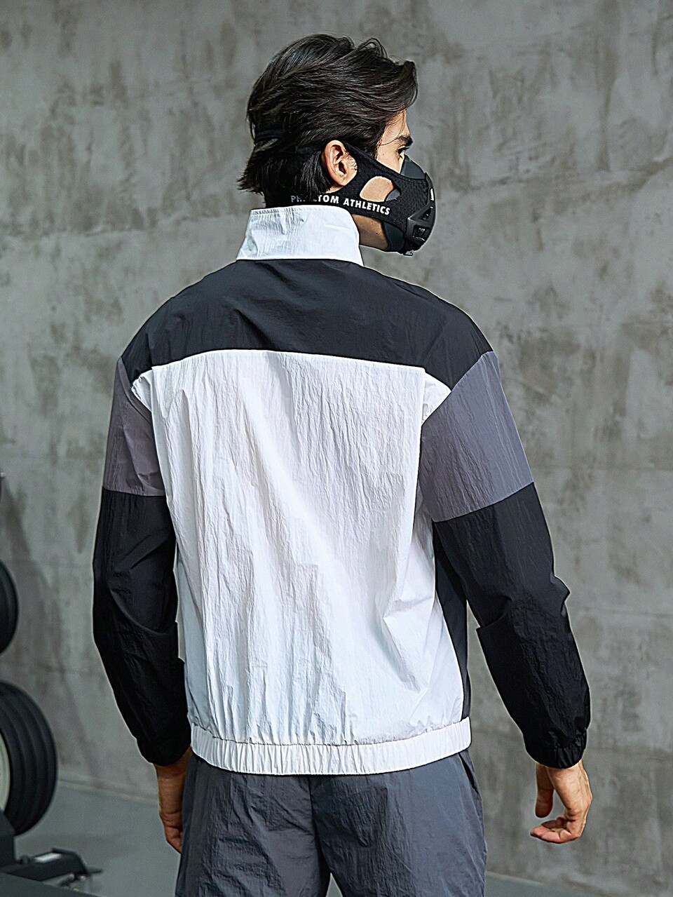 Boyfriend Style Men Colorblock Letter Embroidery Zip Up Sports Jacket Workout Tops Sports Jacket