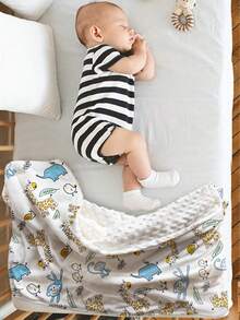 Baby Boy Cartoon Graphic Blanket - Multicolor - View 2