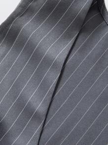 Sweetra Striped Print Button Front Vest Blazer