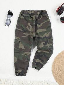 Bé trai Ngụy trang Cargo Đã bỏ túi Trở viền Quần denim - Nhiều màu - Xem 2