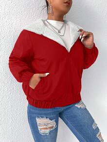 Calvaya Áo khoác có mũ lót nhiệt cỡ lớn - Đỏ - Xem 4