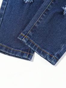 Baby Boy Ripped Jeans - Dark Wash - View 8