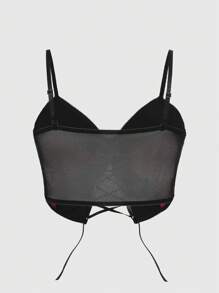 ROMWE Women's Gothic Style Bustier Bra - Burgundy - View 2