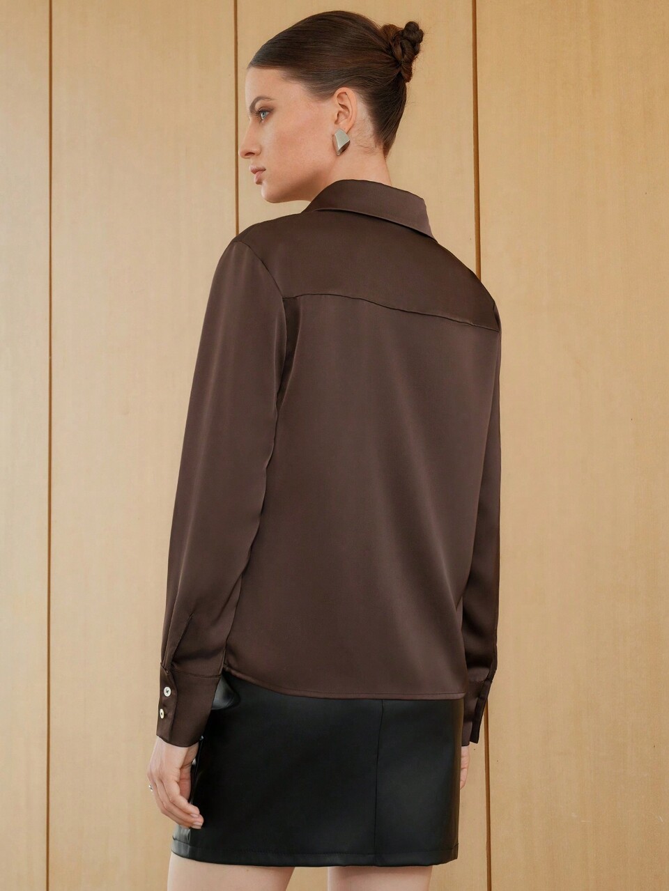Solid Lace Up Front Shirt