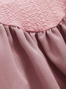 DAZY Váy hai dây viền bất đối xứng trơn kèm áo khoác Bolero, Quần áo nữ mùa thu - Hồng - Xem 4