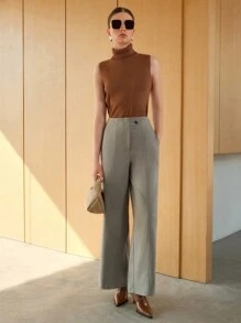 Anewsta Wide Leg Pants - Grey - View 5