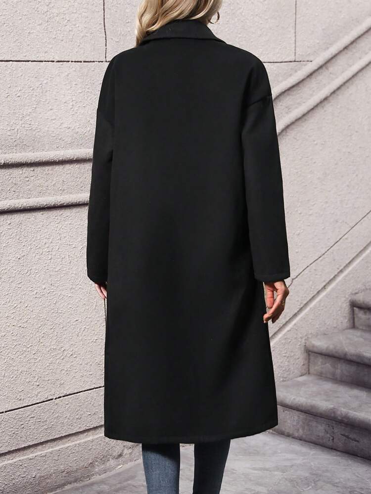 Flap Pocket Drop Shoulder Duffle Overcoat