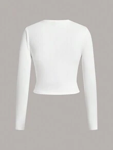 VaVaBold In Note Áo phông Crop - trắng - Xem 2