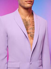 FeverCity 男士露背繫帶西裝外套和褲子套裝 - 黑色 - 查看 4