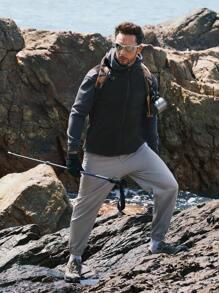 In My Nature Men 1pc Solid Zipper Pocket Outdoor Vest