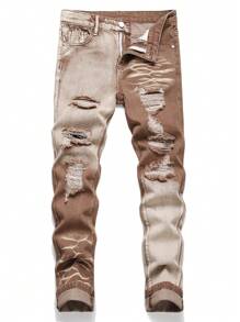 Tween Boy Ripped Frayed Ripped Jeans - Multicolor - View 1