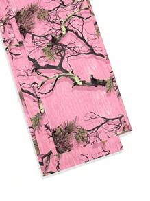 SHEIN Unity 樹圖案腰部抽繩闊腿褲 - 粉色 - 查看 8