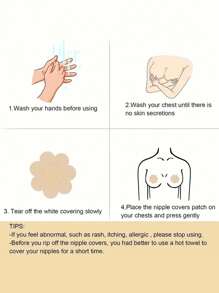 20pcs Disposable Adhesive Nipple Cover Stickers - Brown - View 6