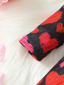 Baby Girl Heart Print Dress - Multicolor - View 3