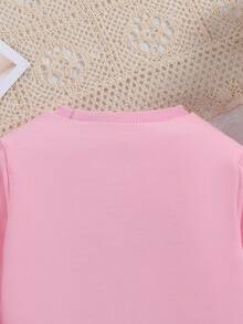 SHEIN Young Girl Letter Graphic Sweatshirt - Pink - View 4