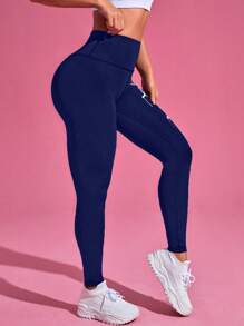 SHEIN Sport Gameset Letter & Expression Print Tummy Control Sports Leggings