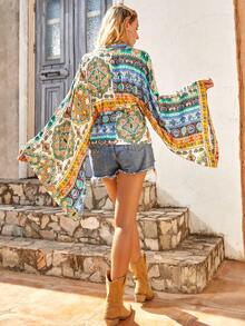 S BETRO 1件花卉印花束腰和服外套 - 彩色 - 查看 2