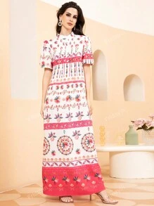 Floral Print Puff Sleeve Dress