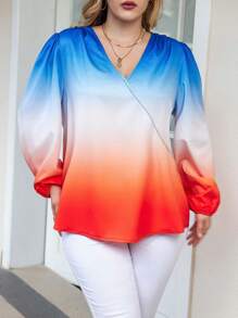 Calvaya Hơn Bóng Surplice cổ Áo sơ mi - Nhiều màu - Xem 5