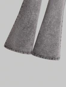 Thiếu niên cô gái Túi nghiêng Quần ống loe - Màu Xám nhạt - Xem 3