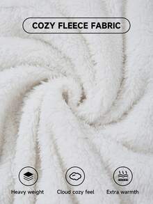 SHEIN Qutie Vải in hoa Một nửa khóa kéo Viền kéo ra Áo nỉ - Đen và trắng - Xem 3