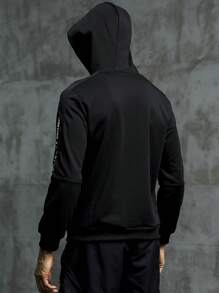 Manfinity Sport Corelite Hanorac cu glugă cu slogan pentru bărbați Hanorac cu glugă pentru bărbați