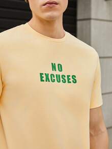 Manfinity RebelGame Men Letter Graphic Tee - Yellow - View 4