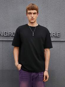 Manfinity RebelGame 男士愛心和標語圖案T恤 - 黑色 - 查看 5