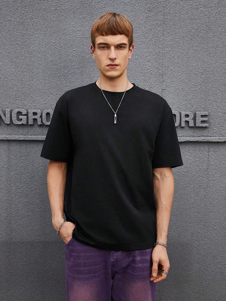 Manfinity RebelGame 男士愛心和標語圖案T恤 - 黑色 - 查看 5